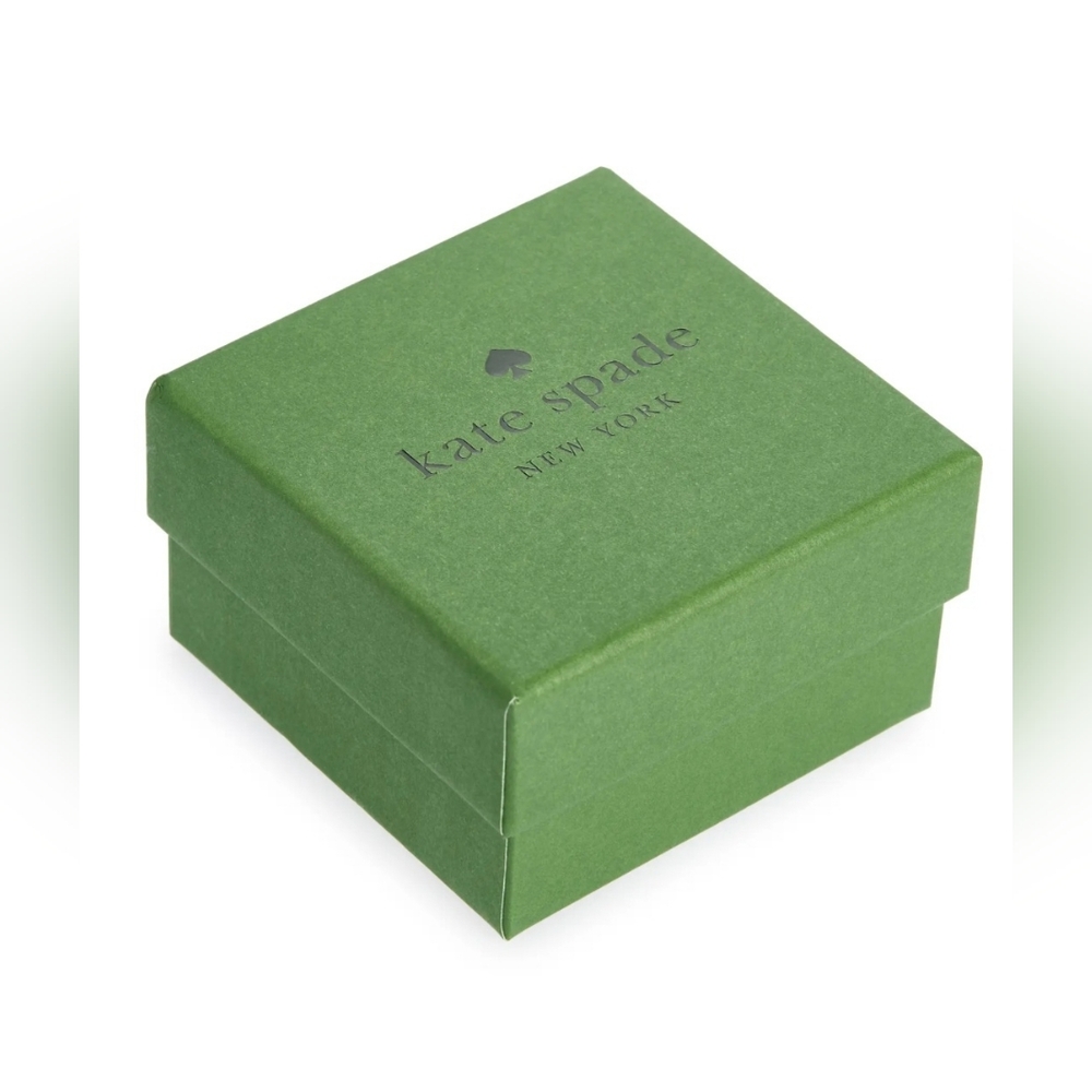 Kate Spade Cubic Zirconia Round Stud Earrings In Emerald, NIB - Picture 2 of 5